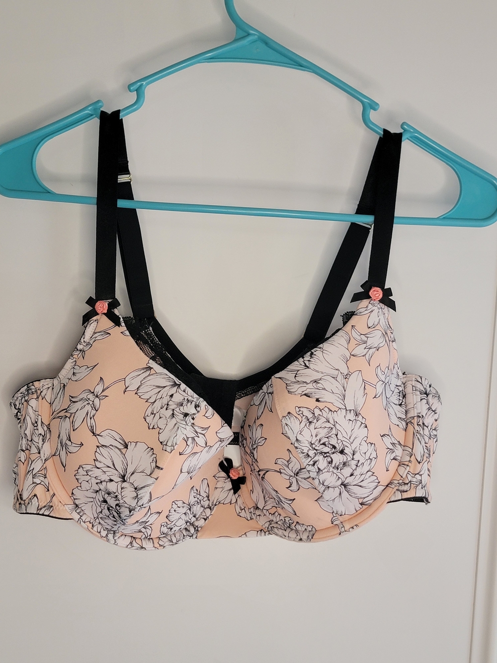 Women's Peach Floral Balconette Bra NWOT